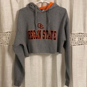 Oregon State crop-sweatshirt w/ hood